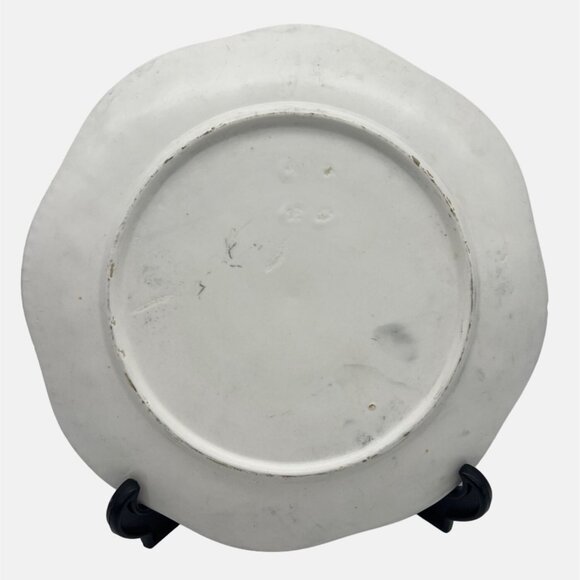 Vintage Textured Ceramic Cake Plate with Cake Server Grape Design 10" - Picture 3 of 6